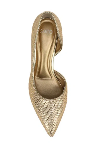 Sarto By Franco Sarto Tawny Pointed Toe Half D'orsay Pump In Gold