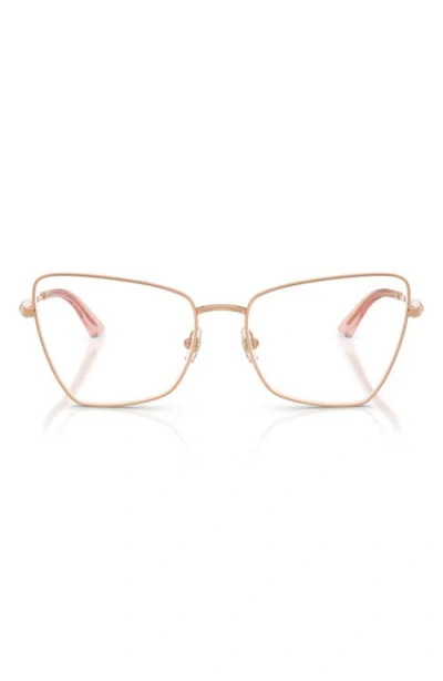 Jimmy Choo 56mm Irregular Optical Glasses In Gold