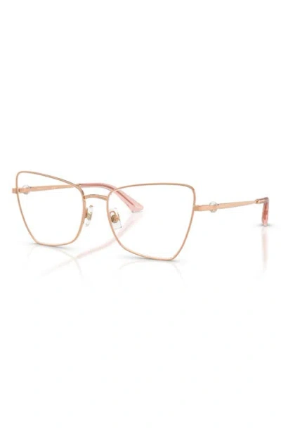 Jimmy Choo 56mm Irregular Optical Glasses In Gold