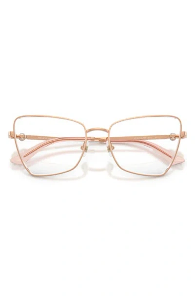 Jimmy Choo 56mm Irregular Optical Glasses In Gold
