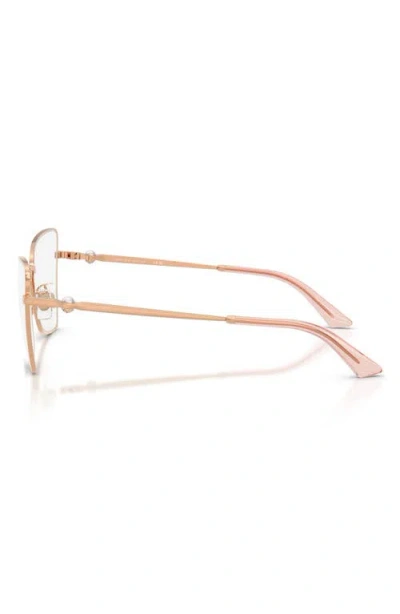 Jimmy Choo 56mm Irregular Optical Glasses In Gold