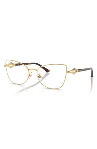 Jimmy Choo 53mm Cat Eye Optical Glasses In Gold