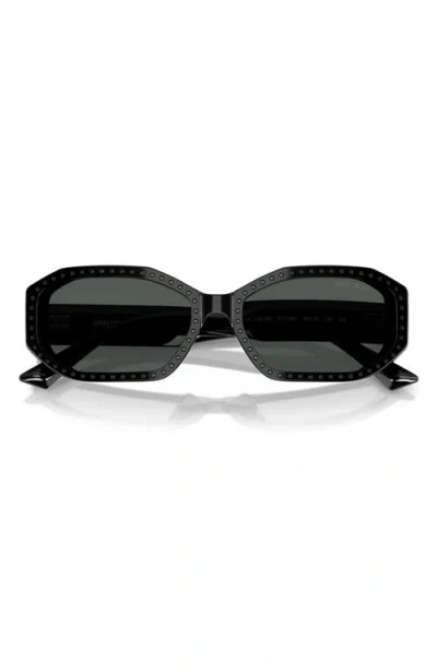 Jimmy Choo 56mm Oval Sunglasses In Black