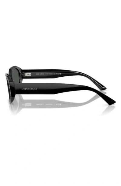 Jimmy Choo 56mm Oval Sunglasses In Black
