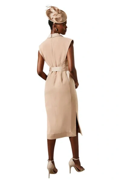 Coast Tux Satin Midi Dress In Neutral