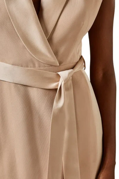Coast Tux Satin Midi Dress In Neutral