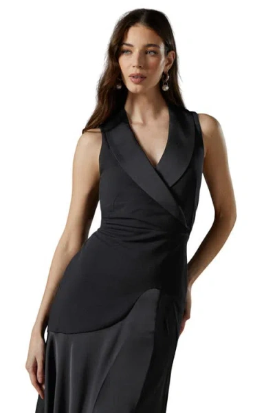 Coast Tux Sleeveless Midi Dress In Black