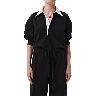 Citizen Of Humanity Citizens Of Humanity Aris Rugby Shirt In Black