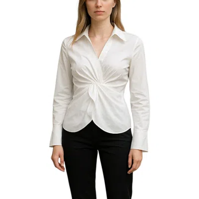 Bishop + Young Spencer Twist Front Blouse In White