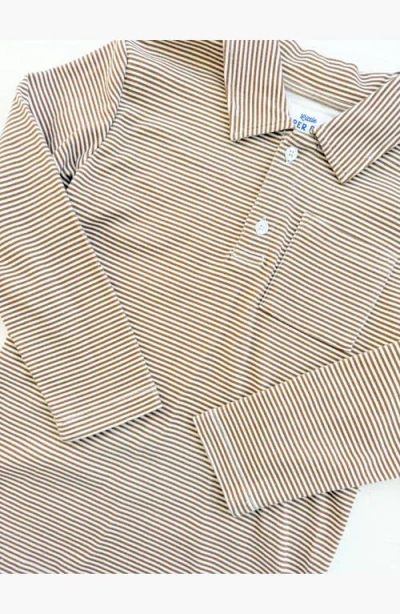 Little Paper Kids Reid Long Sleeve Polo In Neutral