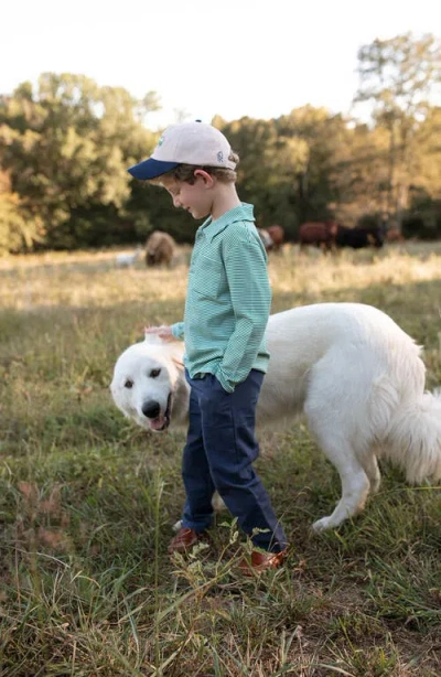 Little Paper Kids Reid Long Sleeve Polo In Green