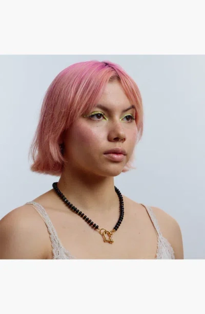 Shop Spicy Dan Milo Gender Inclusive Rainbow Spacer Bead Onyx Necklace In Multi