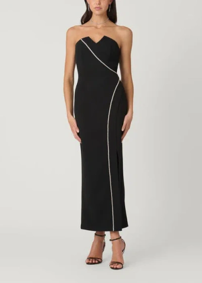 Shoshanna Midnight Midnight Star Stretch Crepe Dress In Black