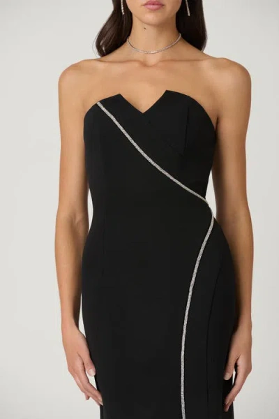 Shoshanna Midnight Midnight Star Stretch Crepe Dress In Black