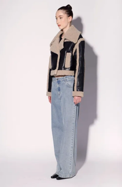 Walter Baker Helena Shearling Jacket In Multi
