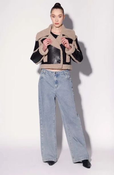 Walter Baker Helena Shearling Jacket In Multi