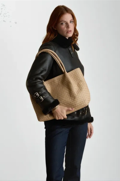 Furniq Uk Harriet Sheepskin Jacket In Black