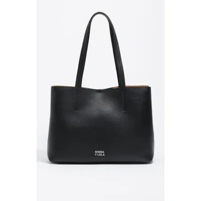 Bimba Y Lola Leather Chihuahua Shopper Bag In Black