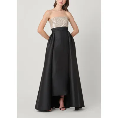 Shoshanna Midnight Tilly Sequin Mikado Combo Dress In Black