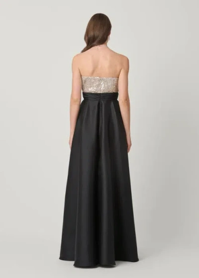 Shoshanna Midnight Tilly Sequin Mikado Combo Dress In Black