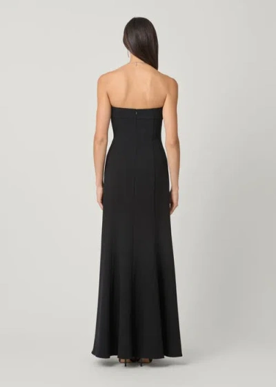 Shoshanna Phillippa Embellished Crepe Strapless Gown In Black