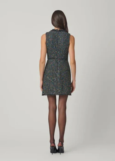 Shoshanna Alicia Bow-front Shimmer Tweed Mini Dress In Multi