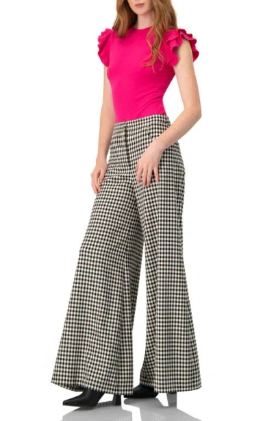 Ivonne Ruffle Sleeve Bodysuit In Pink