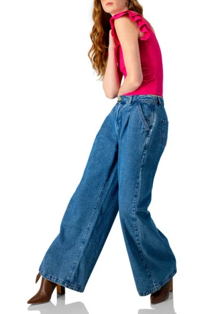 Ivonne Ruffle Sleeve Bodysuit In Pink