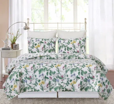 C & F Home C&f Home Marcy Blooms Bedding Quilt Set In Green
