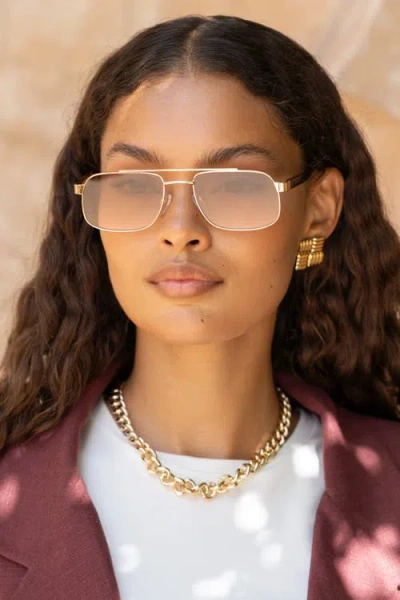 Freyrs Eyewear Vesper Aviator Sunglasses In Gold