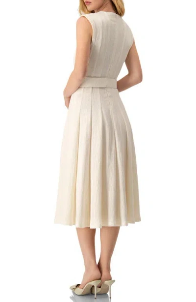 Ivonne Sleeveless Midi Dress With Belt In White