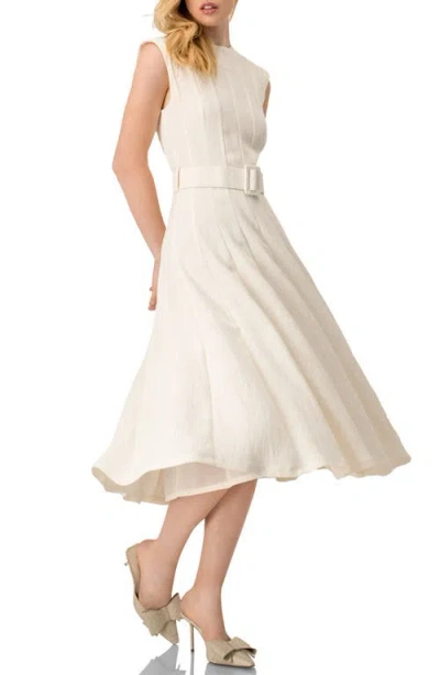Ivonne Sleeveless Midi Dress With Belt In White