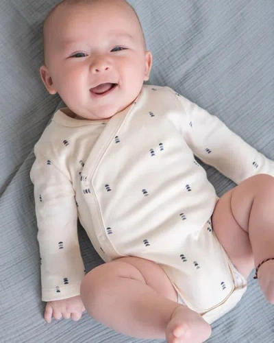 Colored Organics Organic Kai Kimono Bodysuit In Neutral