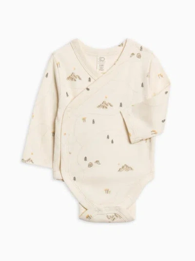 Colored Organics Organic Kai Kimono Bodysuit In Neutral