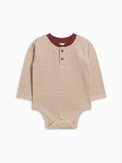 Colored Organics Organic Lucas Raglan Henley Bodysuit In Neutral