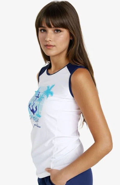 Calypsa Loose Fit Maya Swim Top In White