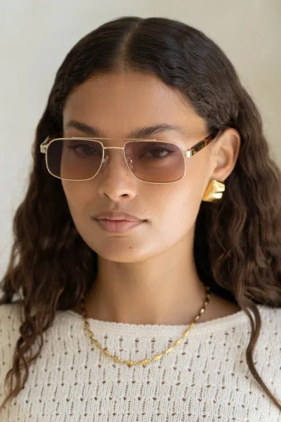 Freyrs Eyewear Vesper Aviator Sunglasses In Gold