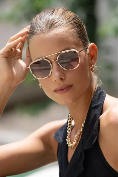 Freyrs Eyewear Weston Round Sunglasses In Brown