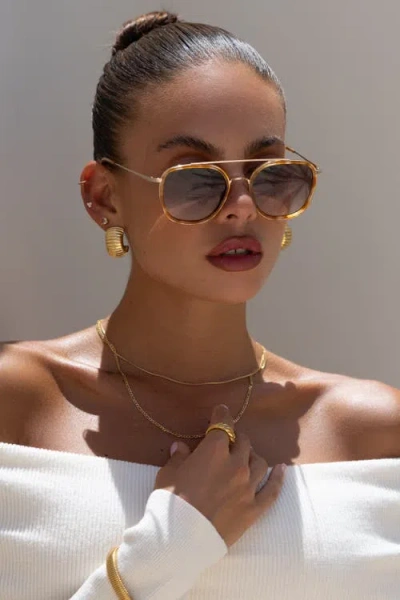 Freyrs Eyewear Weston Round Sunglasses In Brown