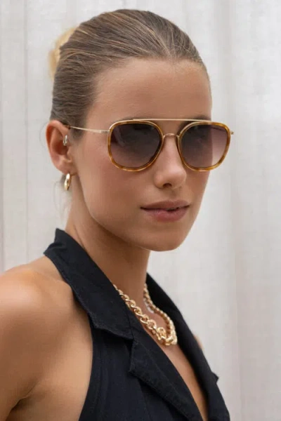 Freyrs Eyewear Weston Round Sunglasses In Brown