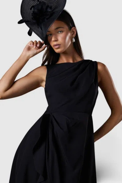 Coast Crepe Ruffle Low Back Dress In Black