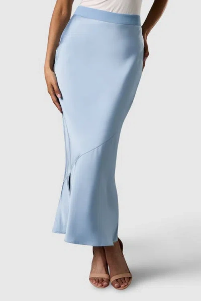 Coast Satin Detail Fitted Skirt In Blue
