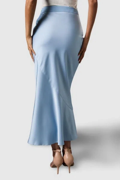 Coast Satin Detail Fitted Skirt In Blue