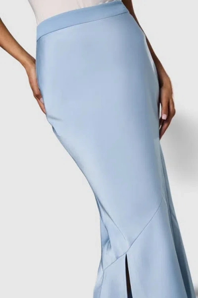 Coast Satin Detail Fitted Skirt In Blue