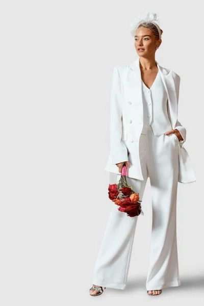 Coast Premium Flare Bridal Trousers In White