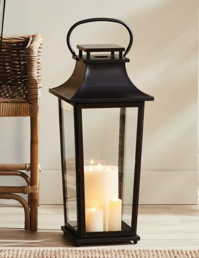 Napa Home & Garden Maurice Outdoor Lantern Candle Holder Large In Black