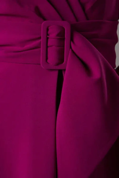 Coast Belted Crepe V-neck Midi Dress In Purple