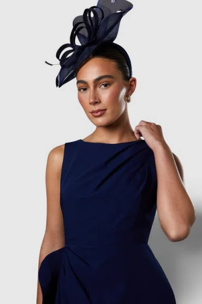 Coast Crepe Ruffle Low Back Dress In Blue