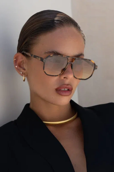 Freyrs Eyewear Billie Aviator Sunglasses In Brown