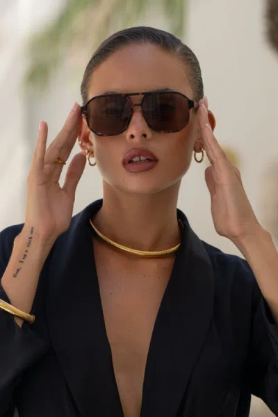 Freyrs Eyewear Billie Aviator Sunglasses In Brown